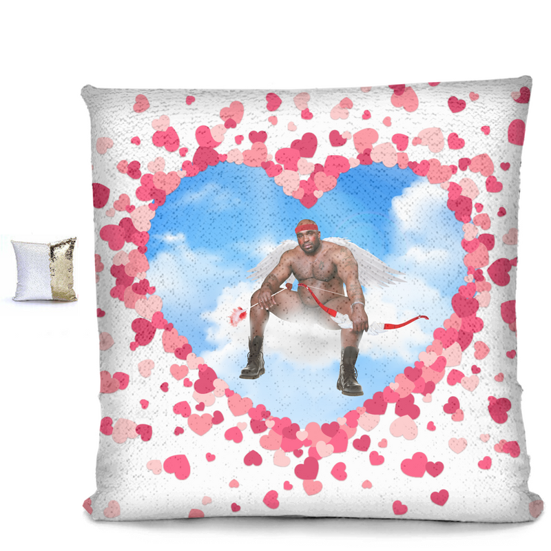 Cupid Barry Sequin Pillow