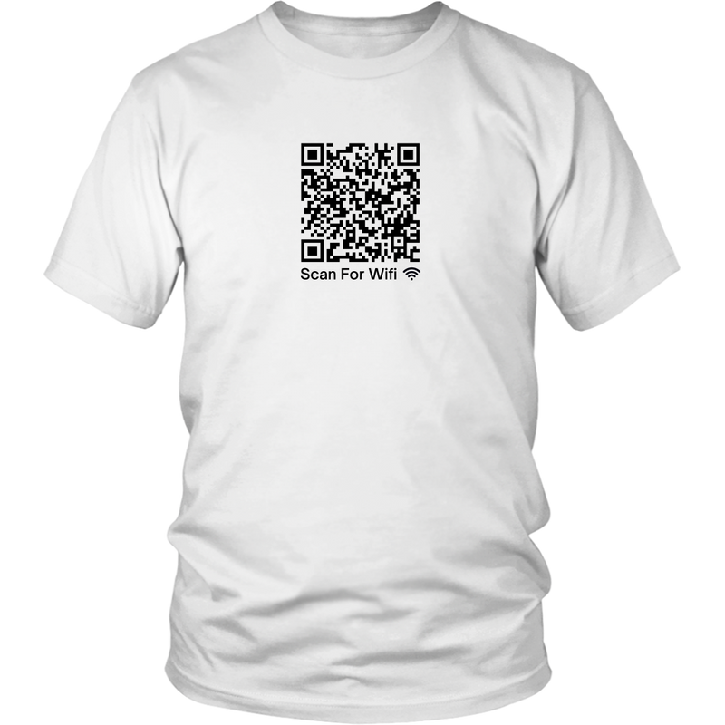 Scan For Wifi Barry Wood QR Code Prank T-Shirt