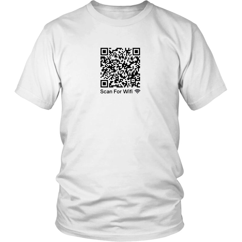 Scan For Wifi Barry Wood QR Code Prank T-Shirt